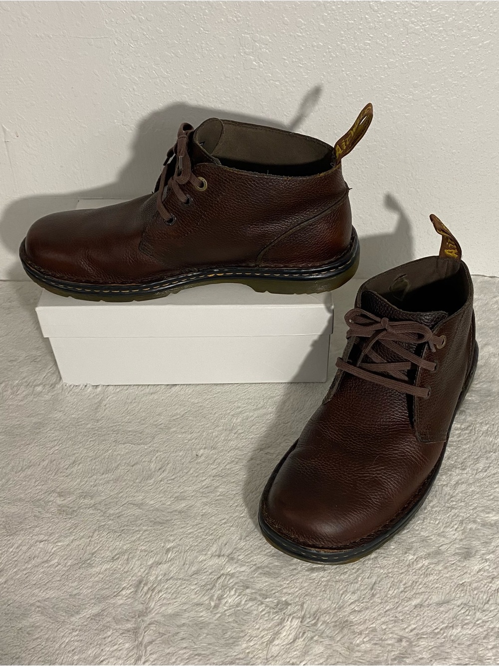 Dr. Martens Industrial Sussex Brown Leather Boots Men’s Size 12 Slip Resistant